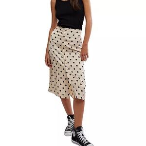 Free People Polka Dot Midi Skirt